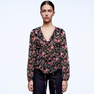 ZARA | Floral Printed Blouse | NWOT